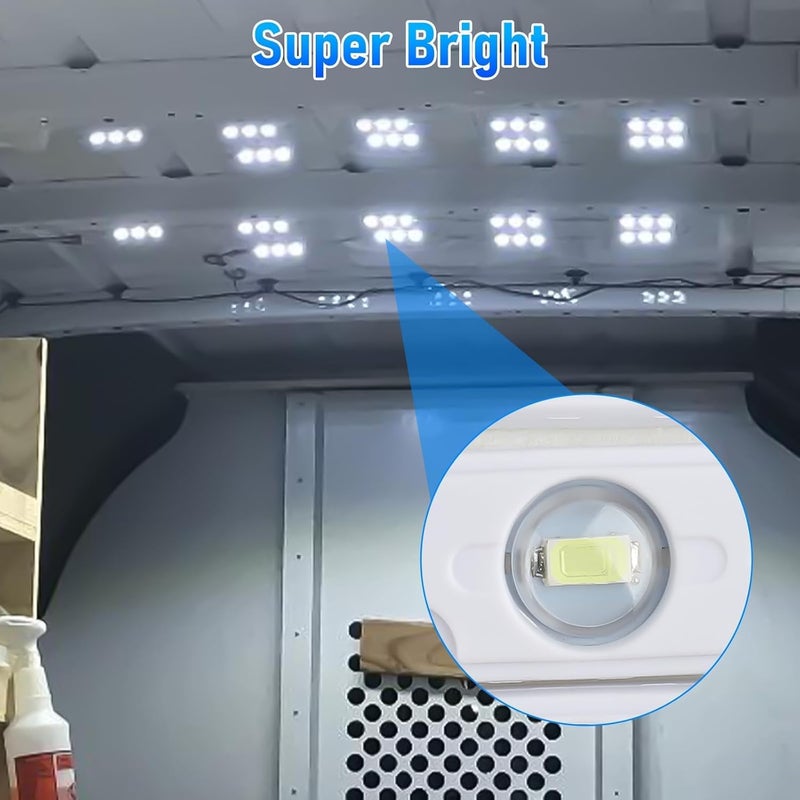Linkstyle 60 مصابيح LED 12V لمجموعات إضاءة داخلية للفان، شريط إضاءة LED 12V، مصباح عمل سقفي فائق السطوع، أضواء مقطورة مغلقة للشاحنات والفانات والقوارب والحافلات وزينة عيد الميلاد، 20 وحدة - Image 3